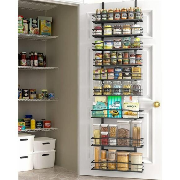 Over Door Pantry Organizer 9 Tier Spice Rack Storage for Kitchen Bathroom - Picture 3 of 7